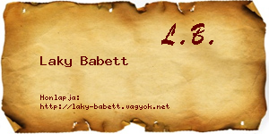 Laky Babett névjegykártya